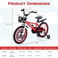 thumbnail image 3 of Costway 18" Kid's Bike for 4-8 with Height-Adjustable Handlebar & Saddle Handbrake Red, 3 of 10