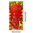 thumbnail image 3 of PuSpu Christmas Door Curtain 185x90cm Red Polyester Reusable Festive Panel, Snowflake & Holly Print, Holiday Entrance Decor, Easy Hang & Store, Seasonal Home Accent, 3 of 6