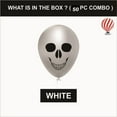 thumbnail image 3 of balloons Rubber 50Pcs Halloween Skull Decorations Items For Printed Balloons Skull Themed Pumpkin White Balloons Set For Halloween Celebration Party Decoration Balloons, 3 of 4