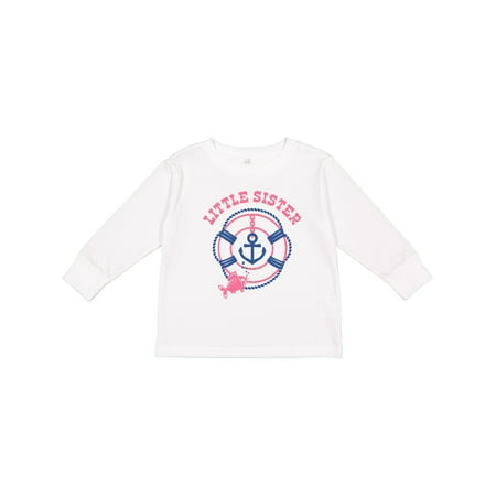 

Inktastic Nautical Little Sister Girls Long Sleeve Toddler T-Shirt