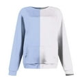 thumbnail image 5 of Ahdbta Women's Crewneck Sweatshirts Casual Long Sleeve Loose Fitted Shirts Trendy Fall Color Block Pullover Tops with Pockets, 5 of 5