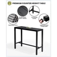 thumbnail image 6 of Crestlive Products Outdoor Bar Table, 55'' Rectangle Patio Counter Height Table High Pub Table with Waterproof Top and Sturdy Metal Frame for Balcony, Bistro, Garden, Backyard, Hot Tub (Brown), 6 of 8