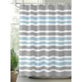 thumbnail image 2 of Fsddascl Blue Grey Striped Shower Curtain Set - 72" x 78" Washable Bathtub Curtain with 12 Hooks, Horizontal Lines Simple Minimalist Waterproof Fabric Stall Shower Curtains for Bathroom/Bathtub, 2 of 6
