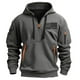 thumbnail image 3 of Xihbxyly Sudadera con Capucha y Cremallera Estampada para Hombre, Jersey Multibolsillos, Elegante Chaqueta Deportiva Informal, para Uso Diario En Otoño, Atractiva Moda de Primavera, Poliéster, Tallas, 3 of 5
