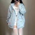 thumbnail image 2 of Cute Hachiware Cartoon Print Hooded Open Cardigan Sweatshirt Women's Outerwear Sweet Spring Autumn Winter Loose, 2 of 17