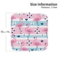 thumbnail image 2 of Lsque Pink Striped Flamingo Pattern 4" Drink Coasters Set of 4, PVC Leather Absorbent Coasters, Table Coaster Set Decorative Coffee Cup Coasters Housewarming Gift -Square, 2 of 6