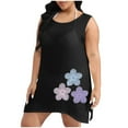 thumbnail image 2 of Axiiglly Bathing Suit Cover Up for Women Floral Printed Beach Cover Ups Plus Size Summer Sleeveless Swimsuit Coverups Hollow Out Silde Split Swimwear Casual Bikini Vacation Oufits, 2 of 5