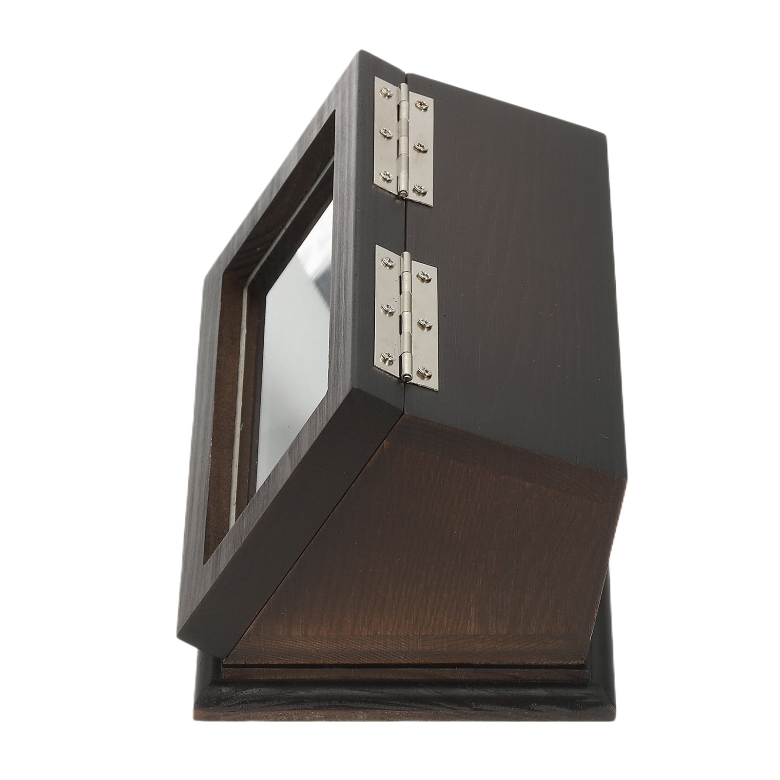 Uxcell Coin Display Case, 2 Slots Coin Presentation Display Box Coin Case with Coin Holder Fit 38-44.5mm Coin, Brown