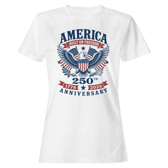 Smartprints America 250Th Anniversary Women's T-Shirt White, Cotton, S