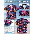 thumbnail image 5 of Netecom Cute Monster Art Hawaiian Shirt for Men Women, Cartoon Button Down Summer Aloha Beach Short Sleeve Shirts, 5 of 6