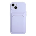 thumbnail image 2 of Allytech Case Compatible with iPhone 13, [Card Holder] [Soft TPU] [Ultra Slim & Lightweight] Shockproof Anti-Fingerprint Case for iPhone 13 - Purple, 2 of 7