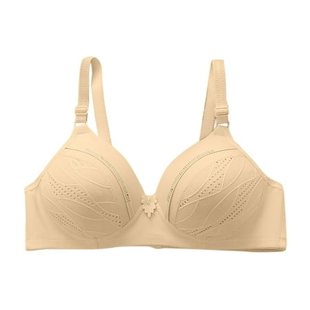

TOWED22 Wireless Bras For Women Women s Seamless Lightly Lined Wire Free Plunge Lift T-Shirt Bra Beige 95C