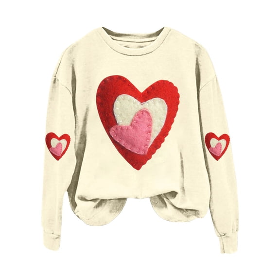 Sweatshirt for Women Perfect For Daily Wear or Loungewear! The Best Choice for Valentine's DayL Beige Valentine's Day Sweatshirt