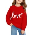 thumbnail image 5 of Otqutp Girls Oversized Sweatshirt Cute Heart Print Sweater Preppy Valentines Day Pullover Teens Long Sleeve Crew Neck Shirts, 5 of 9