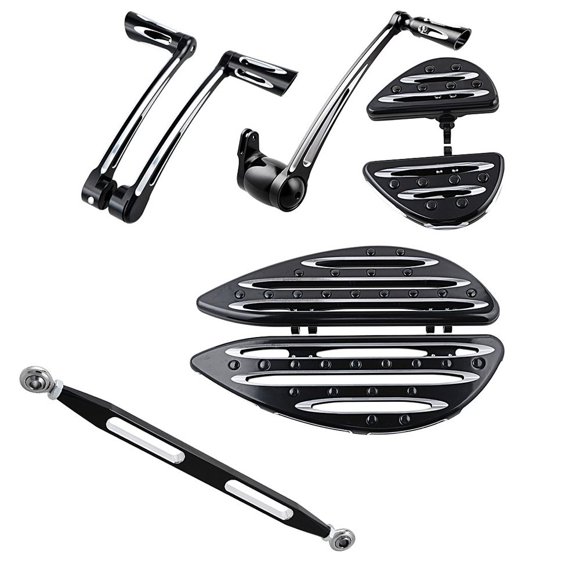 Driver & Passenger Floorboards + Brake Arm Peg Pedal Kit + Toe Heel Shift Lever Shifter Peg + Gear Shift Lever Linkage Compatible with 2009-2013 Harley Touring FLH FLT