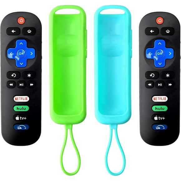 Universal Remote for Roku TV【Pack of 2】 , Replacement Remote Compatible for TCL Roku/for Hisense Roku/for Onn Roku/for JVC Roku Smart TV Remote with Soft Protective Case (Not for Roku Stick and Box)