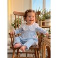thumbnail image 6 of RUINIXCW Toddler Baby Girl Fall Outfits Casual Plaid Doll Collar Long Sleeve Tops with Ruffled Trim Pants 2 Pcs Set, 6 of 9