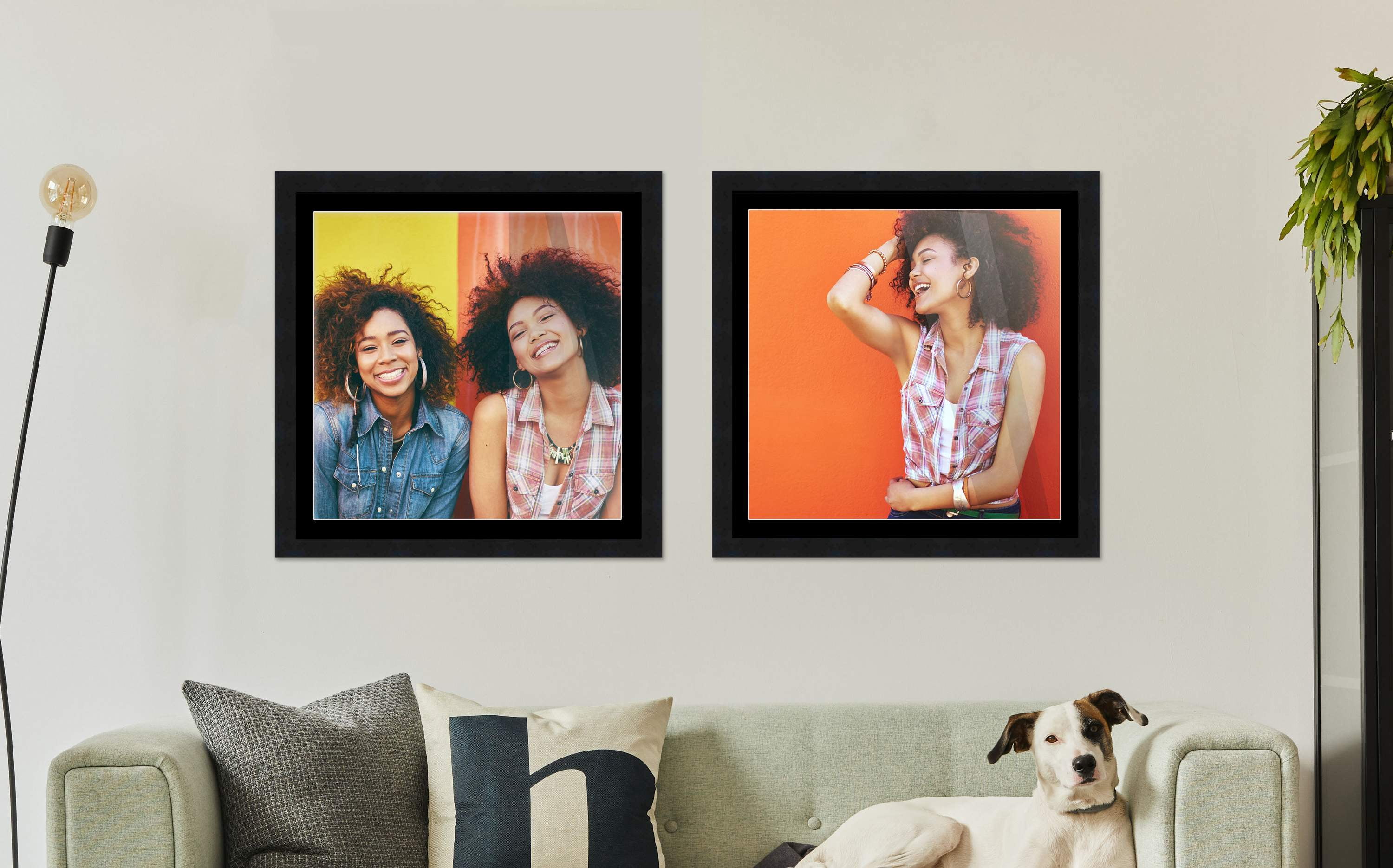 12x12 Frame Black Matted for 12x12 Picture or 15x15 Art Poster Without Photo Mat - Display Your 12