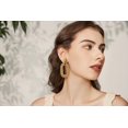 thumbnail image 2 of Aros SELFWIMG de Rafia Ovalados Boho Colgantes Marrones, 2 of 7