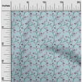 thumbnail image 2 of oneOone Polyester Spandex Light Blue Fabric Floral Diy Clothing Quilting Fabric Print Fabric By Yard 56 Inch Wide, 2 of 4