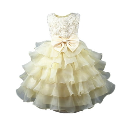 

DNDKILG Baby Toddler Girls Sleeveless Dresses Floral Sundress Bow Summer Dress Rose Gold 3Y-10Y 110