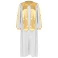 thumbnail image 3 of Linjinx Unisex Adult Choir Robe for Baptism V-neck Long Sleeve Color Block Zipper Gown White L, 3 of 6