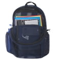 thumbnail image 4 of Deluxe See Through Mesh Multipocket Bungee Cord Backpack for School, Work, Sports, Gym, Travel, Recreation & Commuting in Navy Blue, 4 of 6