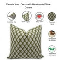 thumbnail image 4 of Fabdivine Block Print Throw Pillow Cover, 14x20 Inch Thick Linen Handmade Cushion Cover, Floral Print Boho Design Green Pillow Cover for Sofa and Couch, 4 of 5