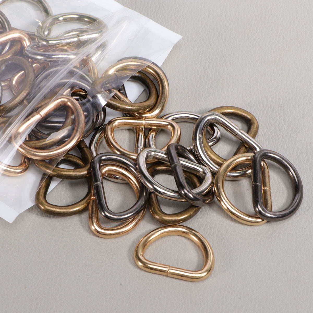 80 Pcs  2CM Metal D Ring Multipurpose Zinc Alloy D Button Accessories for Luggage Clothes Backpack DIY Craft (Mixed Color)