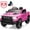 Pink, variant on Hugrove 12V Ride on Car Toys with Remote Control, Ram 1500 Electric Car for Kids with Bluetooth, USB/MP3 Player, LED Light, Battery Powered Vehicles for Toddler Boys Girls 3-6 Years, Black