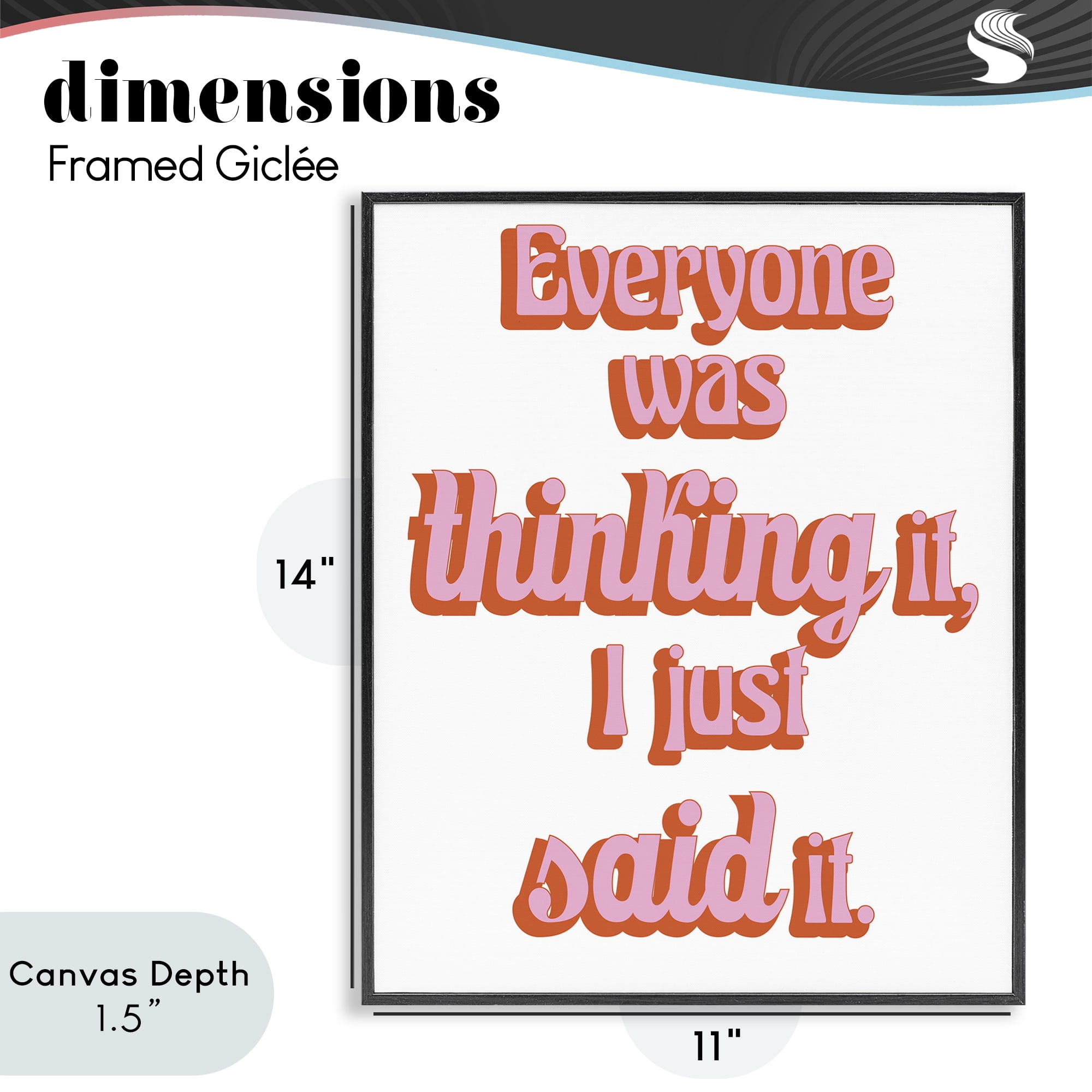 Stupell Industries Everyone Was Thinking It Black Framed Giclee Art, design by Elizabeth Medley