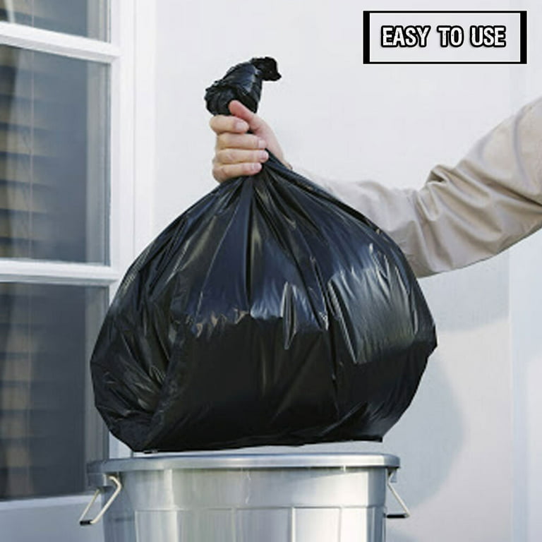 16-25 Gallon Trash Bags,1.2 Mil-31x 36 W/Ties Thick Black Trash Bags,  Extra