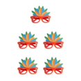 thumbnail image 1 of Guardoinrt Lunettes de Soleil Cadre Couleur Vive Lunettes de Carnaval Balle Performance de Scène Robe Fournitures de Fête Lunettes Cadre Rouge 5Ensemble, 1 of 6