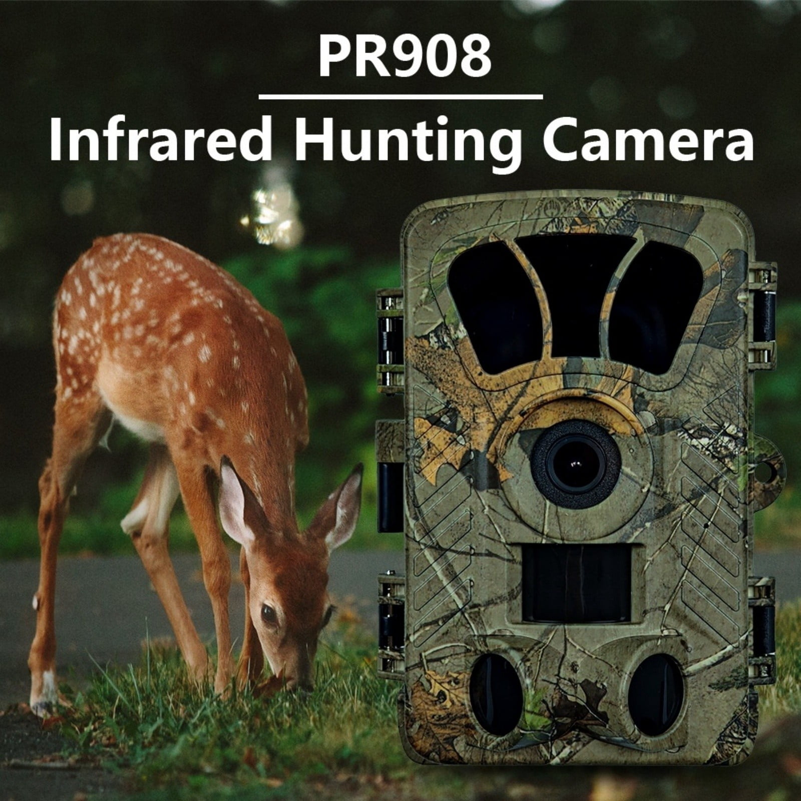 Trail Camera with Infrared Night Vision, Motion Activated Game Camera with Fast Trigger & IP66 Waterproof, High Resolution Wildlife Camera for Outdoor Use