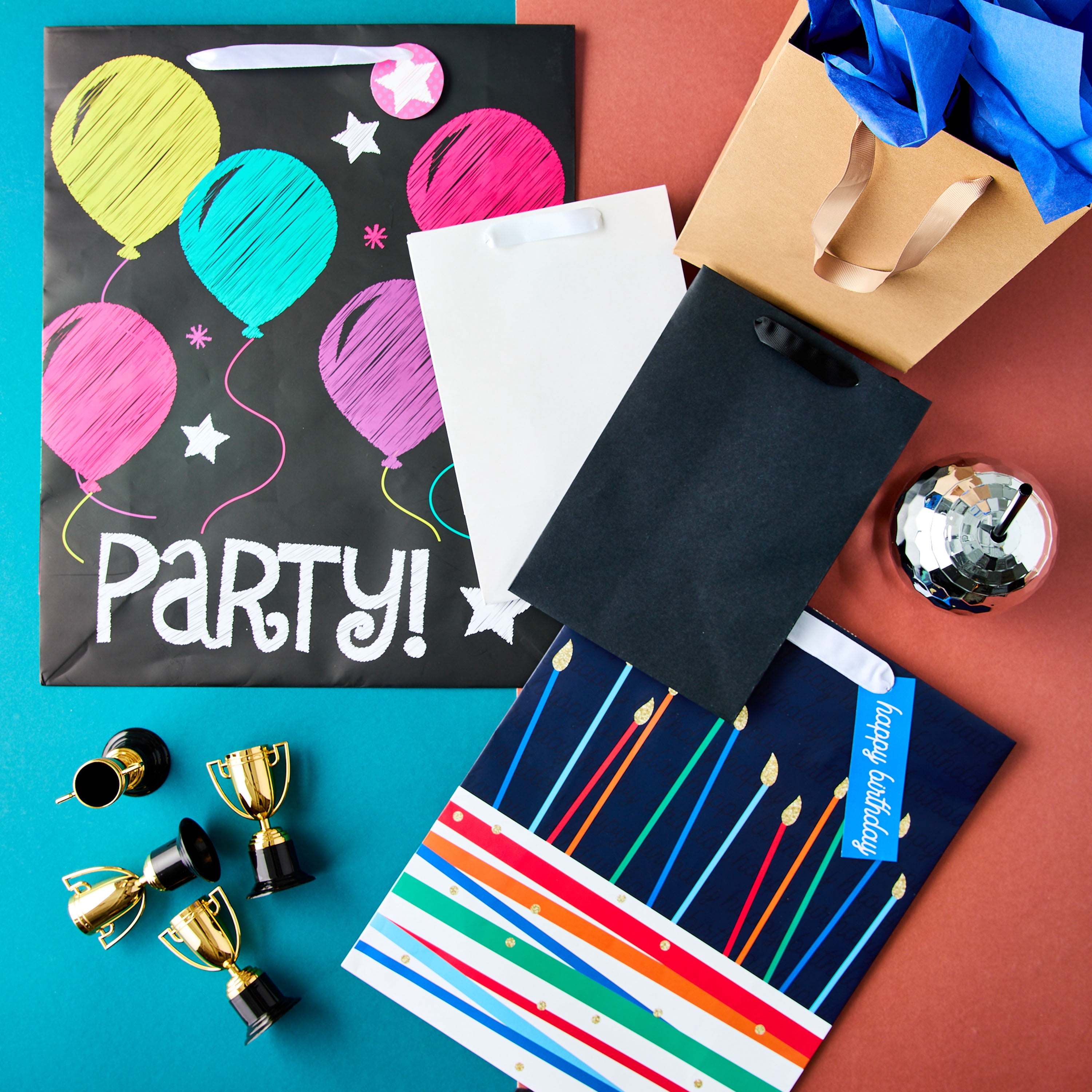 Chalk Balloons Print Birthday Paper Gift Bag, 14.5" x 18", by Way To Celebrate