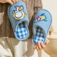 thumbnail image 4 of LIIPEE Boys Girls Slippers Comfort Cute Astronaut Plaid Printed Non- Warm Flat Shoes Baby Cozy Party Slippers,Blue,3-3.5 Years, 4 of 6