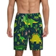 thumbnail image 2 of Picia Dinosaurs and Flowers Pajama Shorts for Men, Men's Pajama Bottoms, Sleepwear,Short Pajama Pants-, 2 of 9