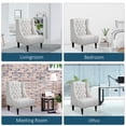 thumbnail image 6 of HomCom Wingback Chair, Beige, 6 of 9