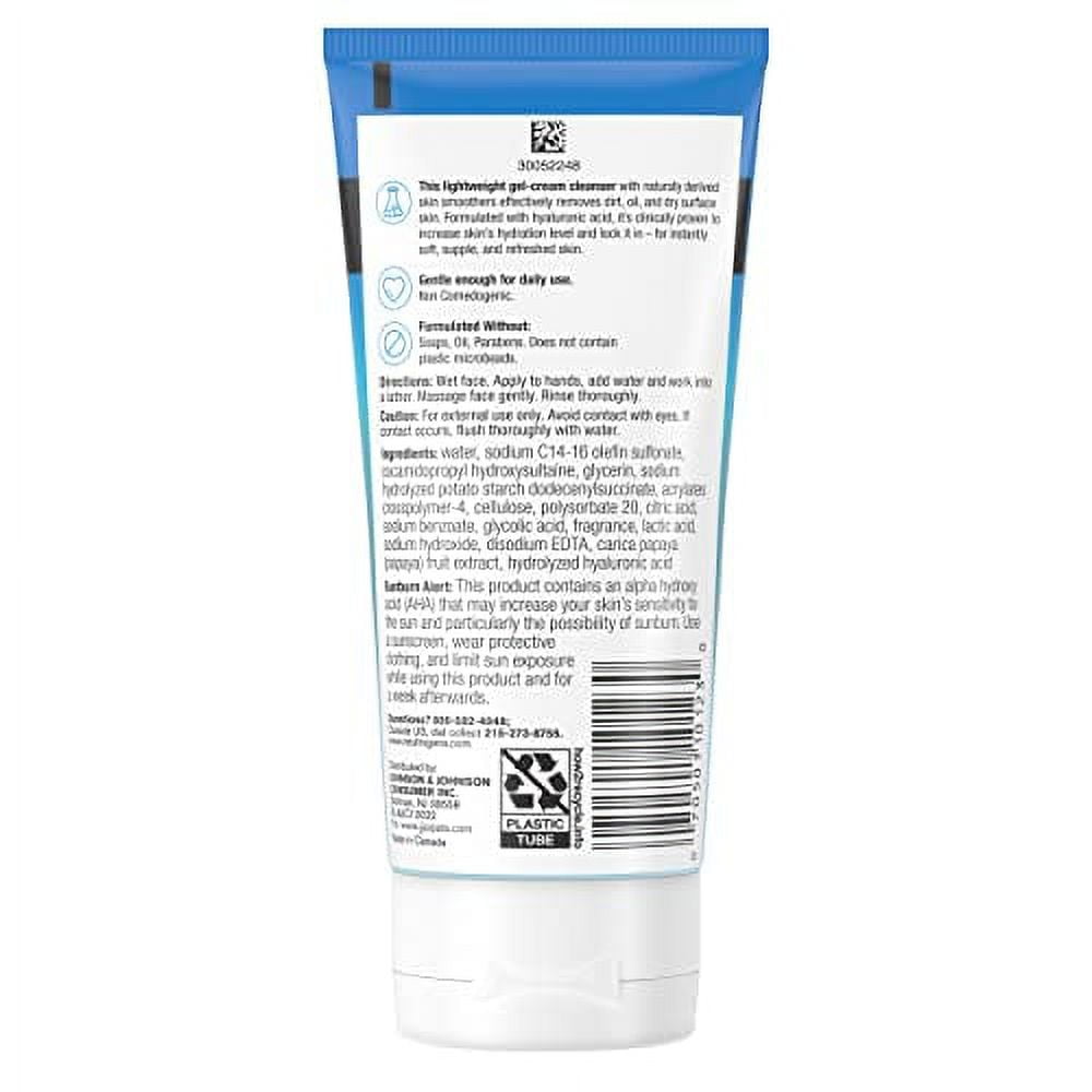 Neutrogena Hydro Boost Gentle Exfoliating Daily Facial Cleanser with Hyaluronic Acid, Face Wash Clinically Proven to Increase Skin's Hydration Level, Oil-Free & Non-Comedogenic, 5 oz (Pack of 3)