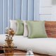 thumbnail image 3 of Deconovo Linen Look Throw Pillow Covers for Sofa Couch Invisible Zipper Navy Blue No Pillow Insert Set of 2, Light Flax, 18x18 Inch, 3 of 8