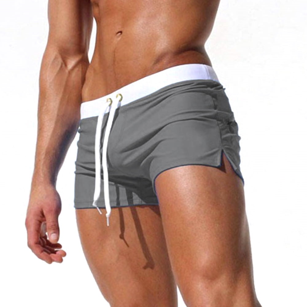 iLOOSKR Swimsuit Plus Size Men Slim Quick Dry Breathable Swim Trunks Pants Beach Swimwear Underwear