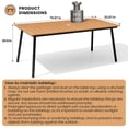 thumbnail image 4 of Crestlive Products 70" Patio Outdoor Dining Table for 6, Sturdy Aluminum Frame Wood-Grain Top with Umbrella Hole, Brown, 4 of 9