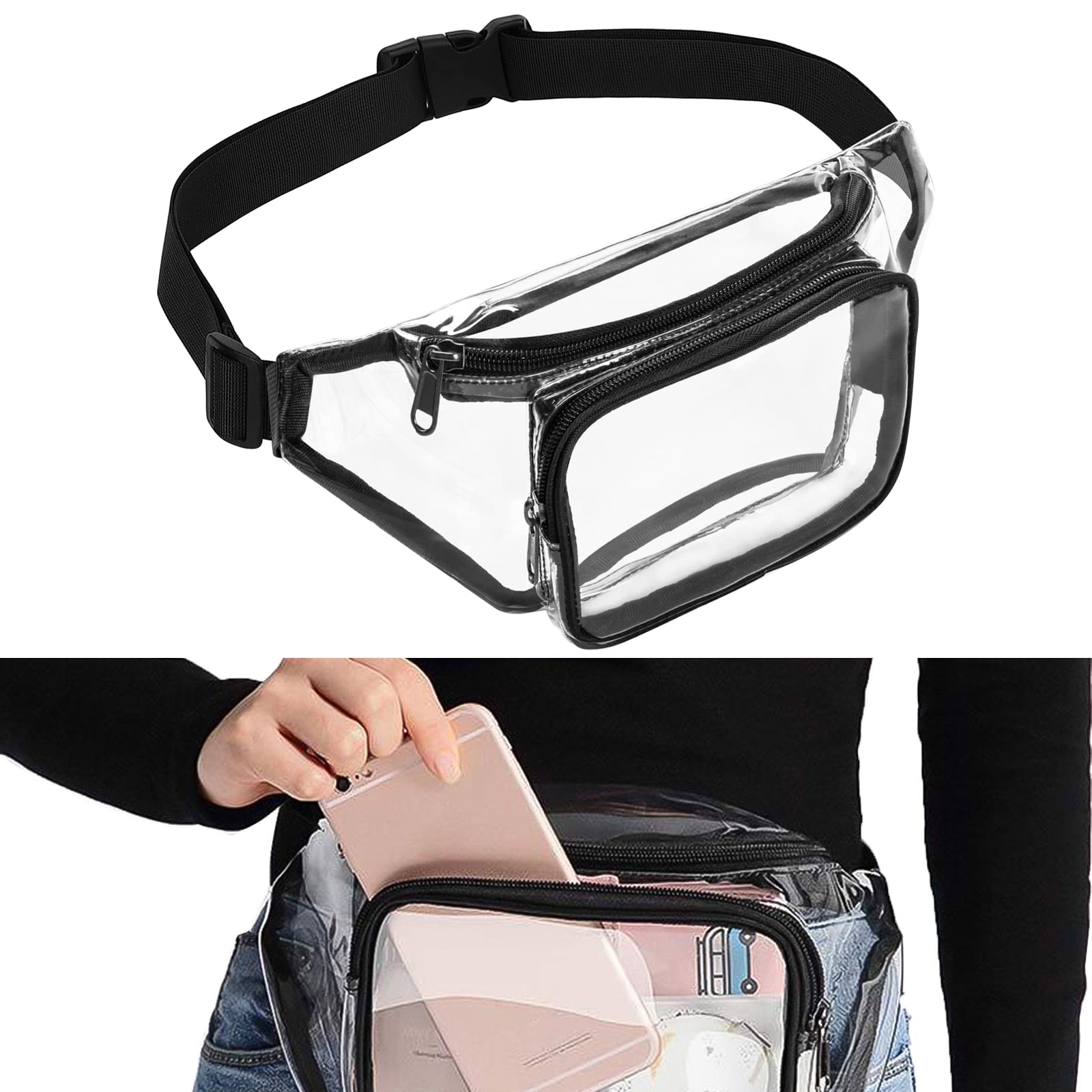 Clear Fanny Pack, EEEkit Waterproof Waist Bag with Adjustable Strap for