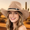 thumbnail image 2 of QWERTY Western Cowboy Hat with Curved Brim Ethnic Style Fedora for Outdoor Travel, 2 of 5
