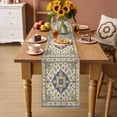 thumbnail image 6 of Vintage Ethnic Floral Table Runner, Green Blue Classical Bohemian Style Cotton Linen Kitchen Table Decoration Washable Dining Tabletop Runners for Home Party Decor 13x90 Inches, 6 of 9