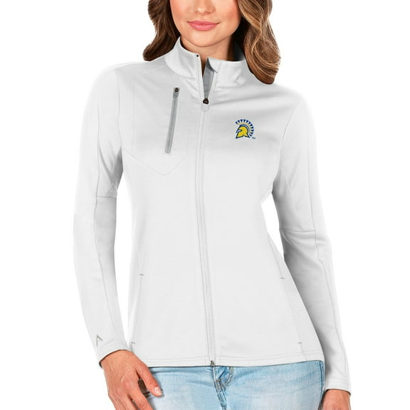 Women's Antigua White/Silver San Jose State Spartans Generation Full-Zip Jacket