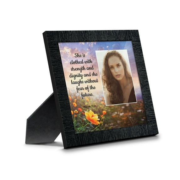 Proverbs 31 Woman, She is Clothed with Strength and Dignity Gift, Christian Home Decor Framed Wall Art, 6428CH