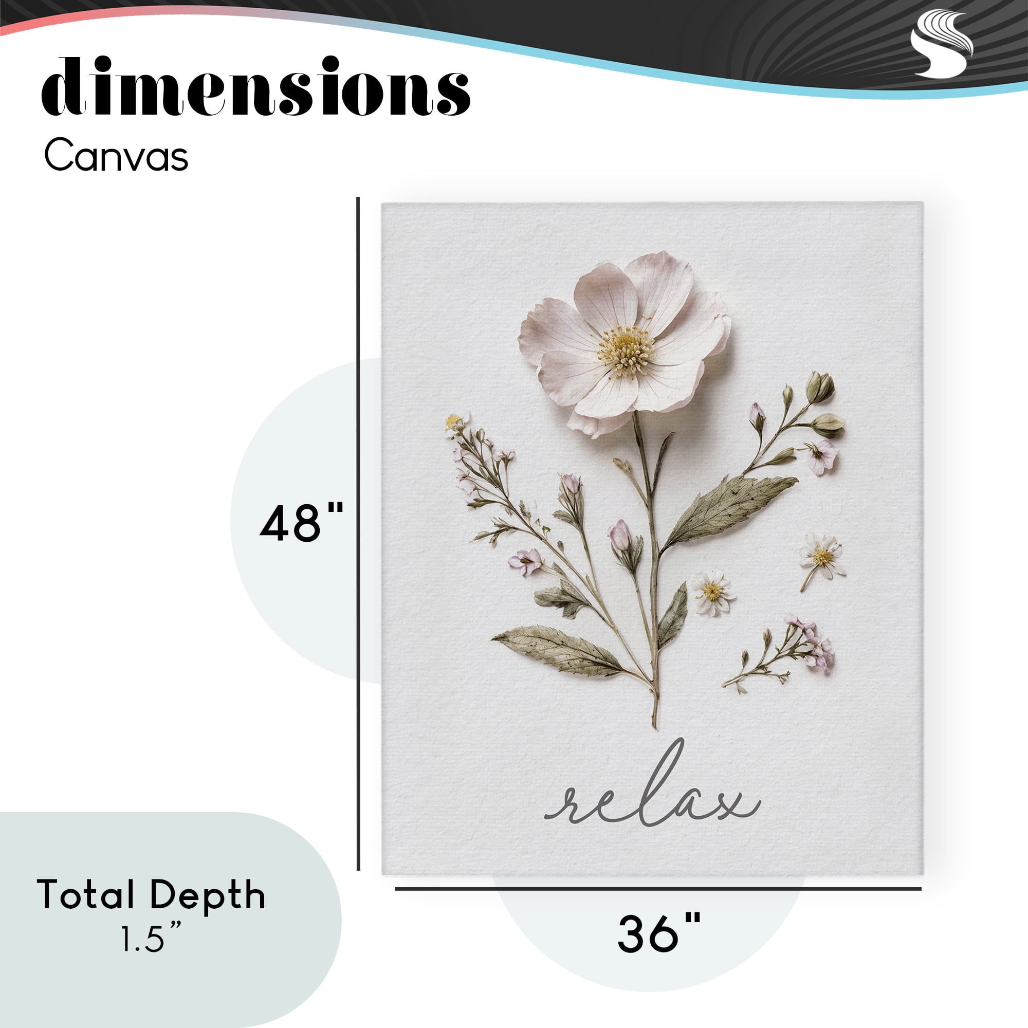 Pressed Flowers Relax Canvas Wall Art, design by Lettered and Lined