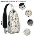 thumbnail image 2 of Sling Backpack,Vintage Ghost Halloween Pattern Crossbody Bag with Water Bottle Holder,Waterproof Sling Bag for Men/Women with Chest Phone Holder for Hiking,Travel, 2 of 6