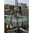 thumbnail image 2 of Outdoor Tablecloth with Umbrella Hole Zipper Retro Wooden Grain Round Tablecloth 54" Waterproof Outside Table Cloth Farmhouse Vintage Gradient Texture Patio Table Cover Tablecloths for Picnic Party, 2 of 8